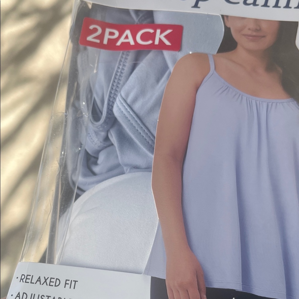 32 Degrees Women's White and Light Blue Camisole 2-Pack L NWT - Picture 3 of 8